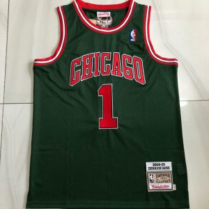 NBA 1 Rose Chicago Bulls 2008-09 authentique Maillot green